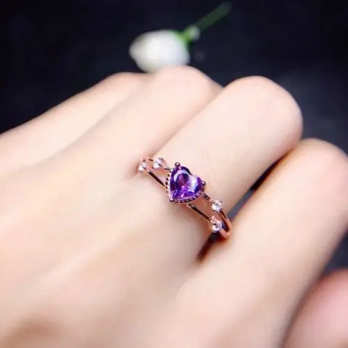 Hainon модные милые фиолетовые сердца кубический цирконий ювелирные кольца