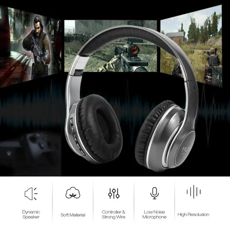 VJ033 беспроводные Bluetooth наушники над ухом игровая Спортивная гарнитура для