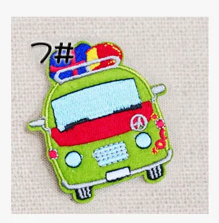 11 шт./лот мультяшная Вышивка Патчи симпатичный автомобиль грузовик экскаватор