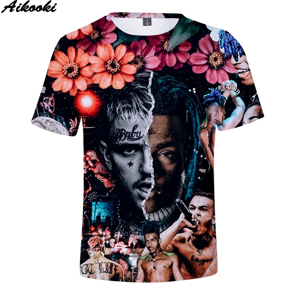 Aikooki 3D принт xxxtentacion Футболки мужские/женские летние повседневные футболки Korte Mouw