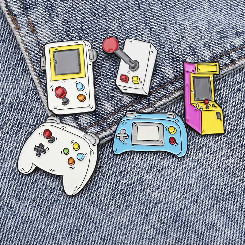 Gamepad joystick Street game console pins Cute Fun Badges Brooches Enamel for backpack friends Gifts Jewelry wholesale | Украшения и