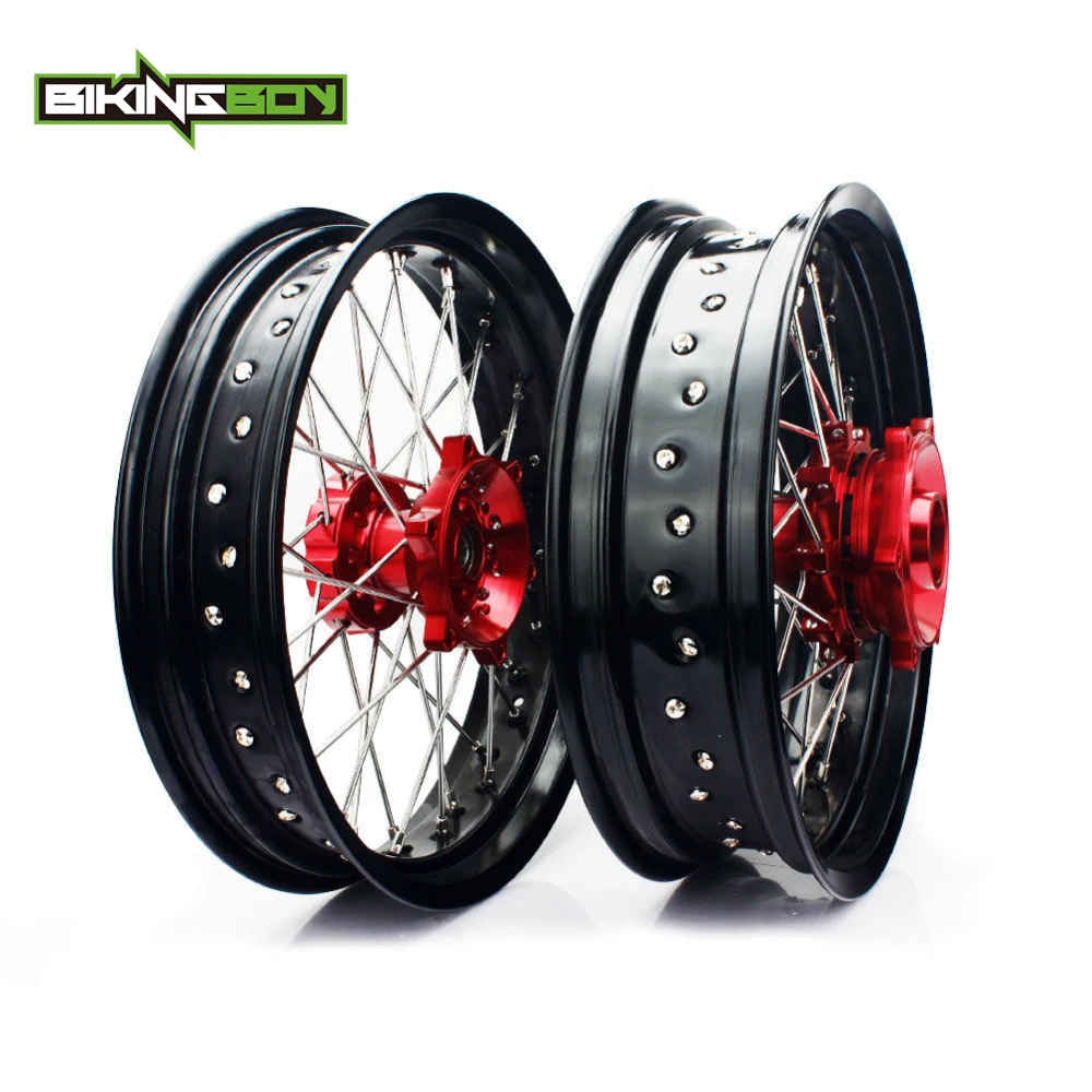 BIKINGBOY 17 &quotSupermoto передний задний привод колеса обода ступицы для SUZUKI DR650SE 1996 2017 16 15