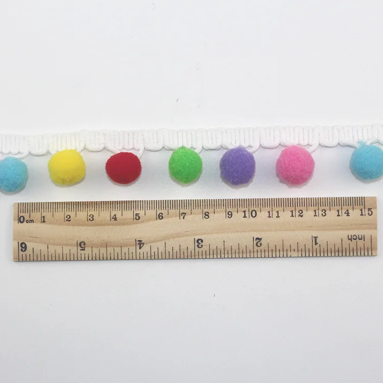 Lace Fabric Sewing Accessories Pompom Trim Pom Pom Decoration Tassel Ball Fringe Ribbon DIY Craft Accessories Material Apparel