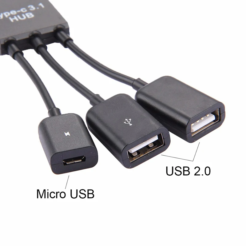 Многофункциональный 3 в 1 адаптер для кабеля Micro USB порта USB-c Type-c папа на 2 0 OTG