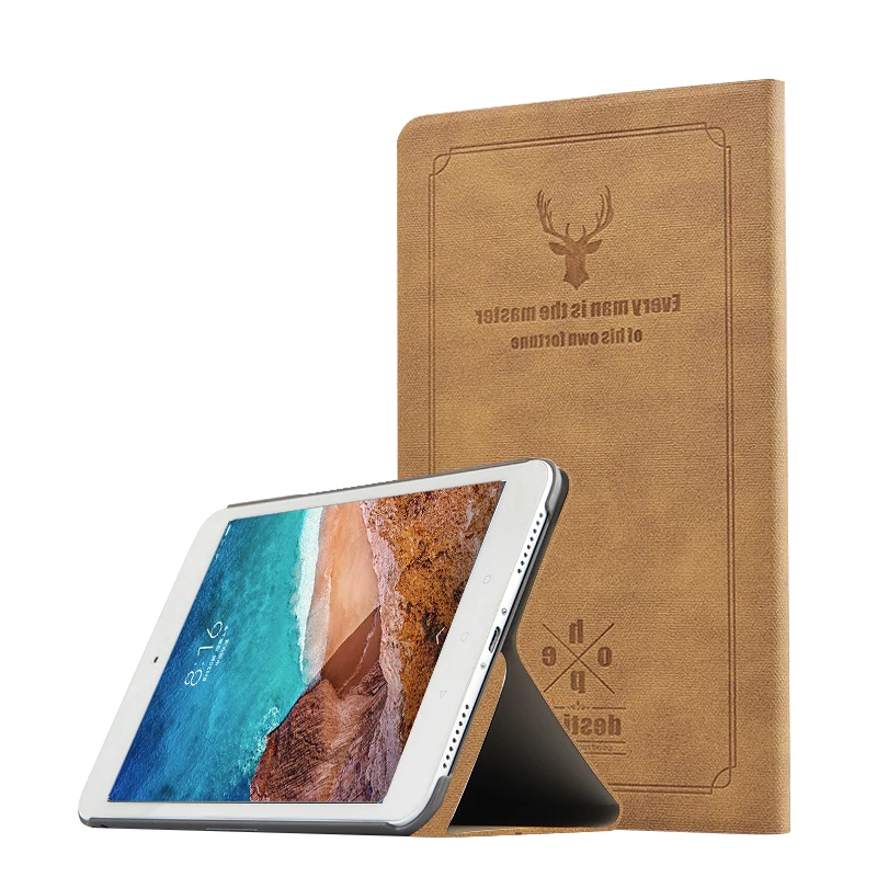 Smart Case For Xiaomi Mi Pad 4 8.0 inch Deer pattern PU leather Protective Cover flip folio funda coque magnet auto sleep wake | Компьютеры