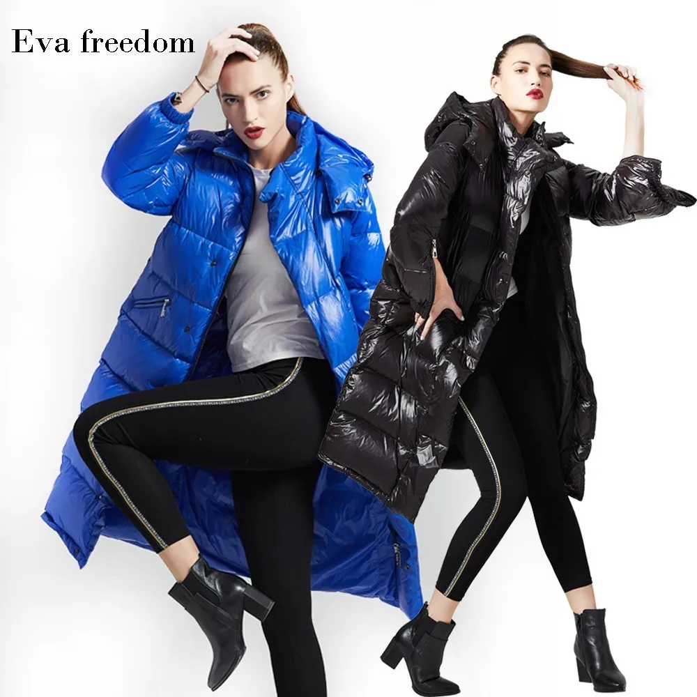 Eva Freedom брендовый пуховик с капюшоном зимнее Новое поступление женский длинный
