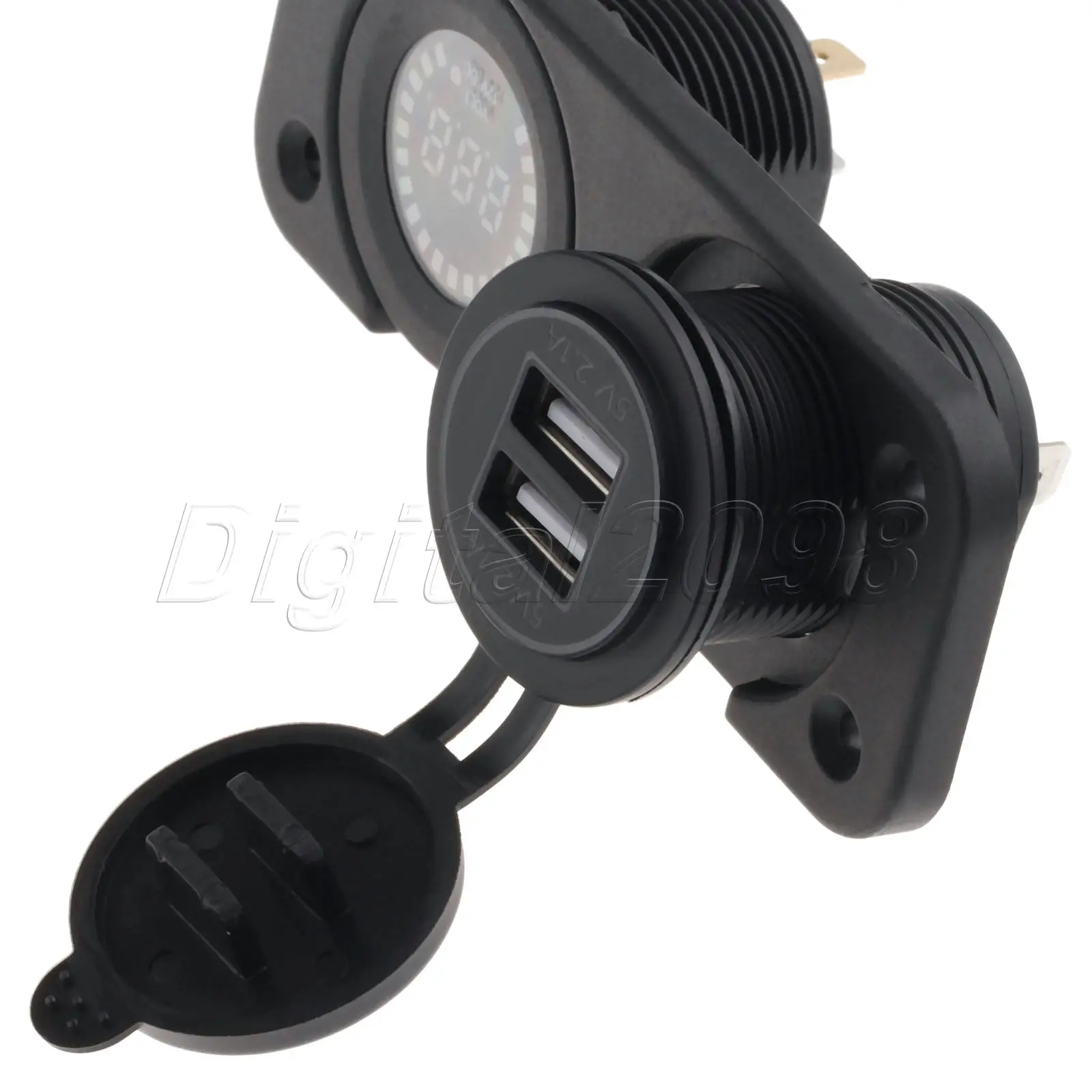 Yetaha двойной разветвитель питания 12 В зарядное устройство цифровой вольтметр для