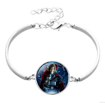 07 41 стиль Marvel Железный человек Тони Старк кожаный браслет Мстители дуга реактор 3D напечатанная стеклянная подвеска с драгоценным камнем Фигурки игрушек - Цвет: 07