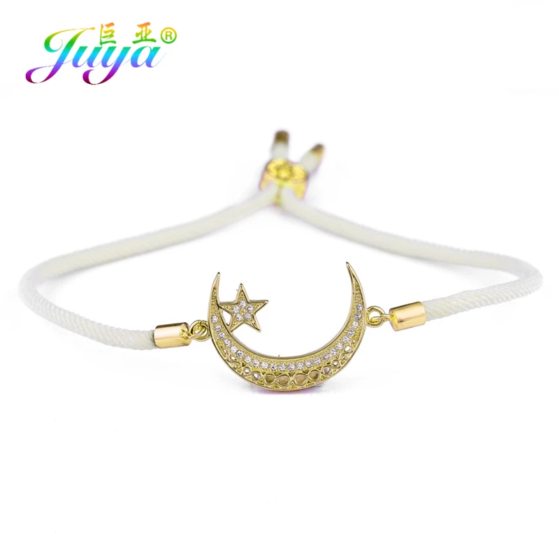 Gold Beige Juya ручной работы мусульманский для молитв Бог браслеты для женщин и мужчин ручной работы религиозный исламский полумесяц Шарм с Луной и звездой браслеты поставки - Окраска металла: Gold Beige