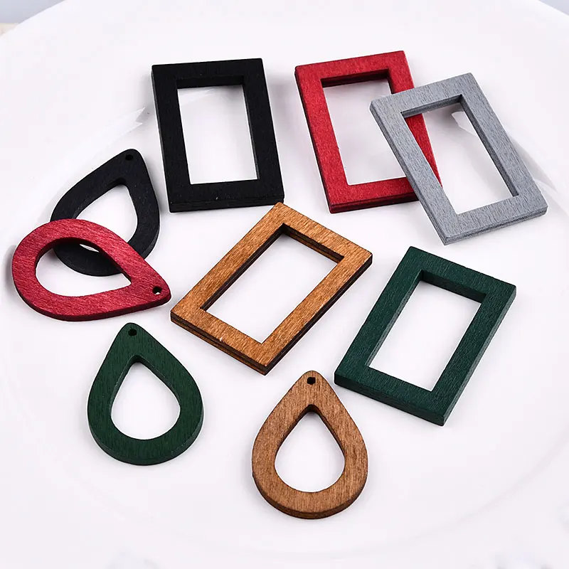 Новый дизайн 50 шт./лот цветная печать полые Геометрические Квадратные/капли воды