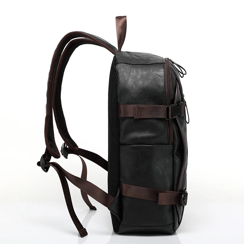 Vintage PU Leather Backpacks For Men College Bags School Travel Backpack Daypacks Mochila shoulder bag Man laptop | Багаж и сумки