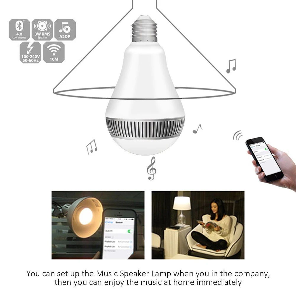 &quotУмная лампа RGB&quot Bluetooth 4 0 аудио колонки лампы с регулируемой яркостью E27 LED
