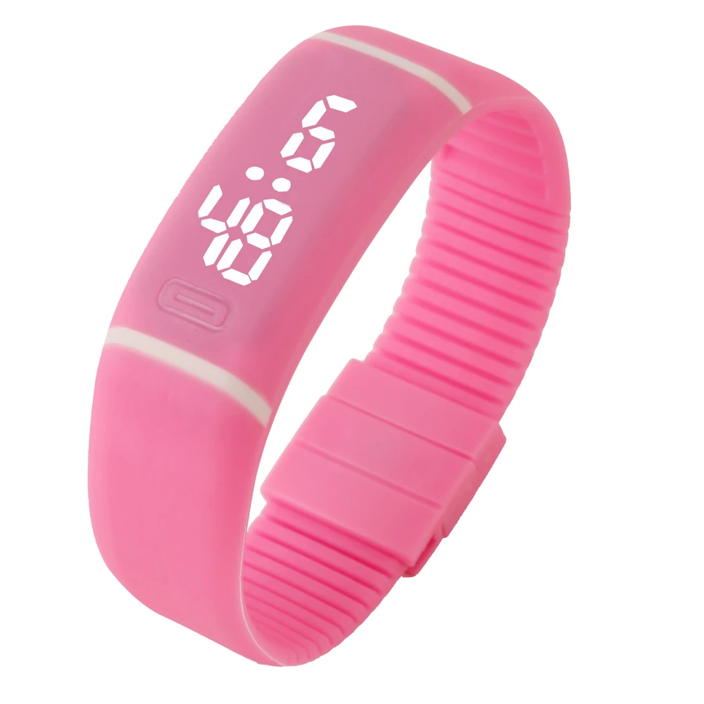 Роскошное электронные часы мужские женские резиновые светодиодный Дата