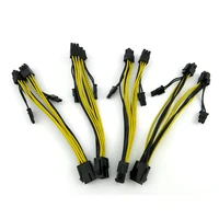 4pcslot free shipping ul1007 18awg pci e 6pin female to dual 8pin62 y splitter video card power adapter cable