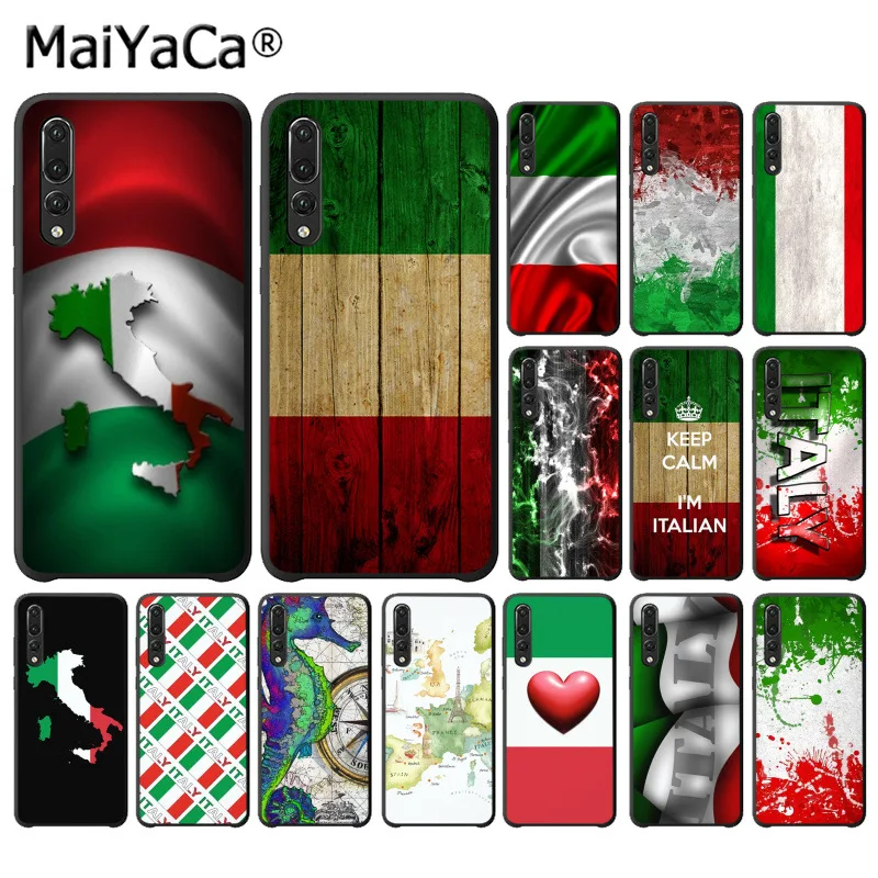MaiYaCa итальянский флаг карта Европы ТПУ черный чехол для телефона Huawei P10 plus 20 pro P20