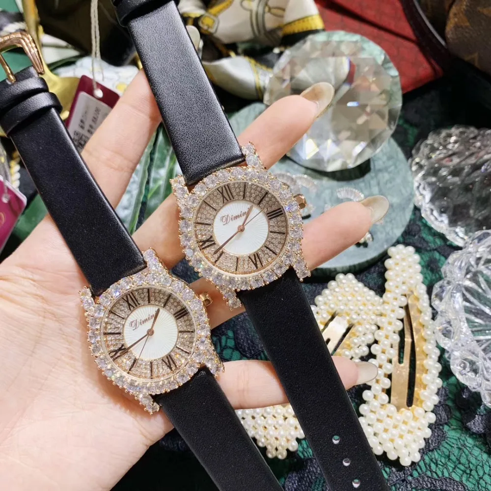Роскошные женские часы Blingbling с кристаллами ювелирные изделия винтажные римские