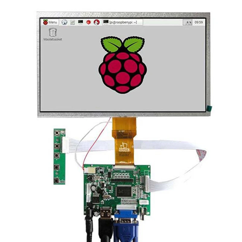 7 дюймов 1024*600 ЖК дисплей Дисплей для Raspberry Pi + HDMI VGA Драйвер платы Сенсорный