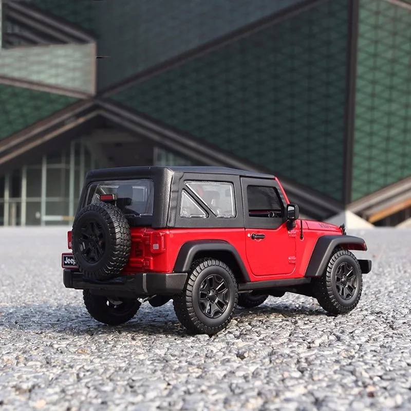 1/18 масштаб красный Jeep Wrangler Willys литая модель автомобиля внедорожная модель дорожного транспортного средства игрушки для детей подарки коллекции