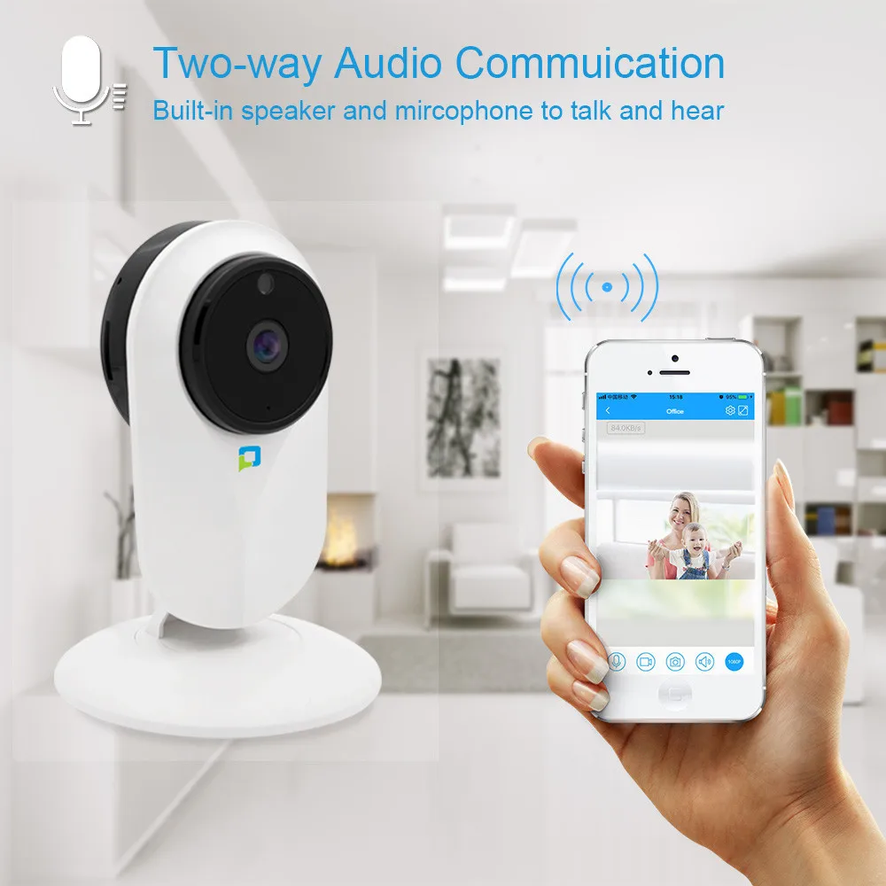 HIPERDEAL1080P WIFI камера безопасности с ночной версией децион движения двухсторонние
