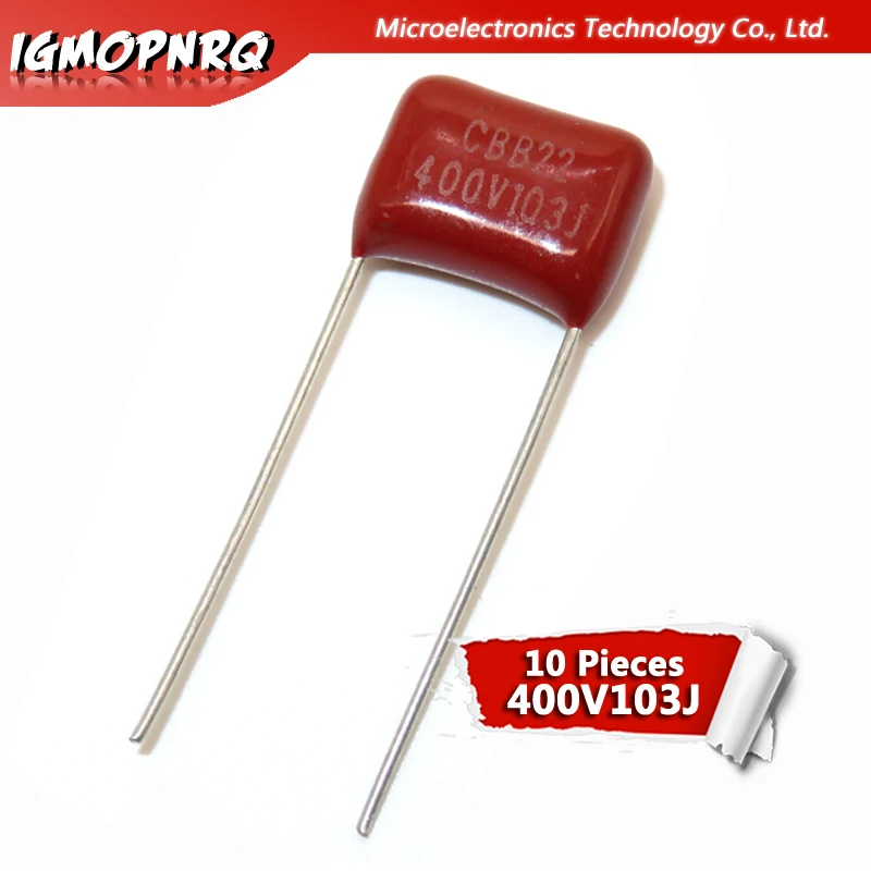 10 шт. 400V103J 0 01 мкФ 10NF 103 400 В шаг мм igmopnrq CBB полипропиленовая пленка конденсатор