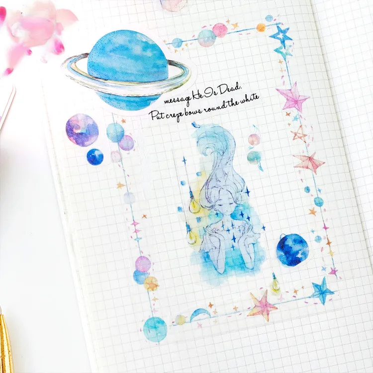 45PCS/box Hot Sale Planet Earth Pluto Moon Mini Memo Pad N Times Sticky Notes School Supply Bookmark DIY Album Seal Sticker Gift