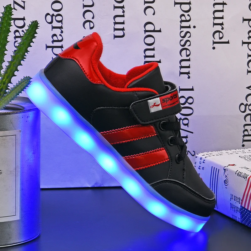 Детские светящиеся кроссовки со светодиодной подсветкой и usb зарядкой детская
