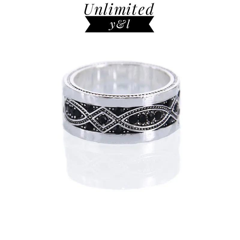 Кольца с любовным узлом модные серебряные ювелирные украшения в стиле Rebel черным