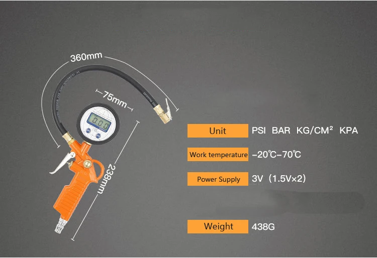 FINDER 255psi пневматический пистолет металлические шиномонтажные манометры таблица шин для авто Пневматика инструменты для накачивания шин пистолет