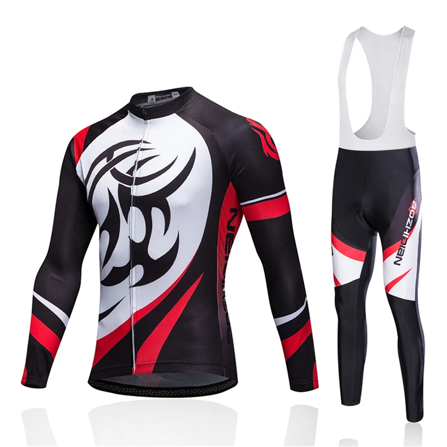 Комплект зимней термобелья из флиса и Джерси для велоспорта быстросохнущая