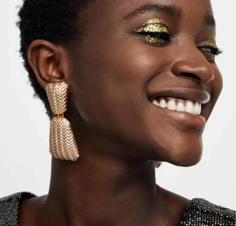 Модные Подвесные серьги 2019 большой геометрические для Для женщин висячие в форме