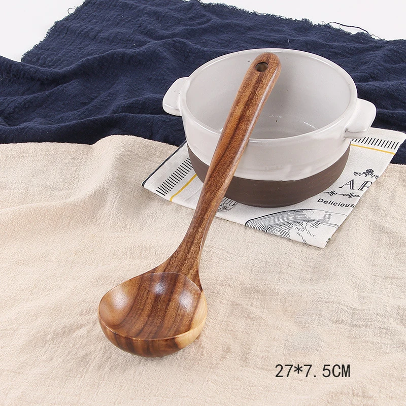 Large Soup Spoon Tofok деревянная рисовая ложка большой совок для супа с длинной ручкой лопатка легкий ковш антипригарная вок-Сковорода Лопата Тернер многоразовая кухонная посуда - Цвет: Large Soup Spoon