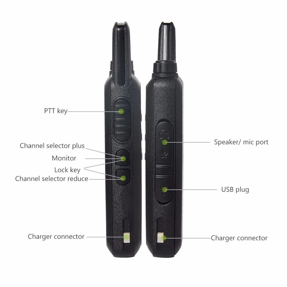 WLN KD-C1 Walkie Talkie UHF 400-470 MHz 5W Power 16 Channel  Kaili MINI handheld Transceiver C1 Two Way Radio