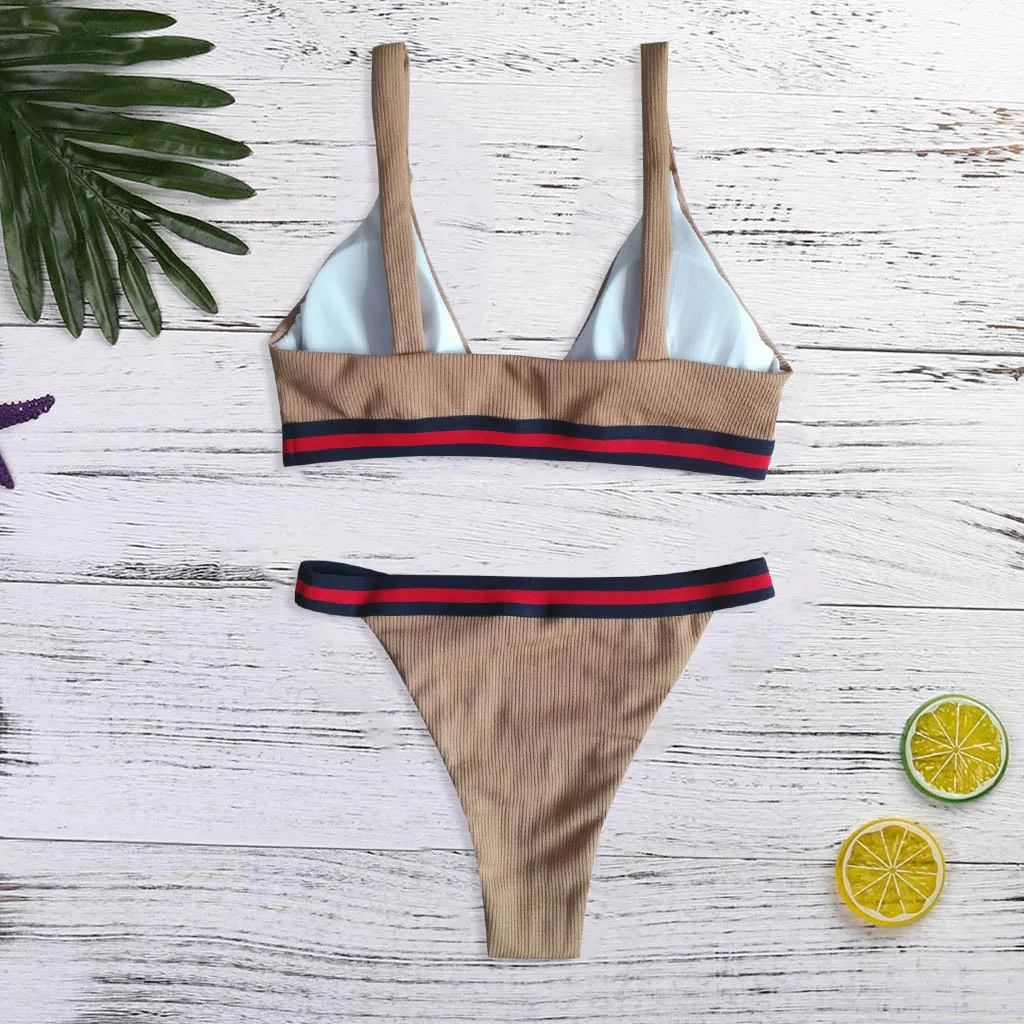 Women Floral Print Bikini Set Swimming Two Piece Swimsuits Swimwear Beach Suit Female Printed Sexy New A30424 | Женская одежда