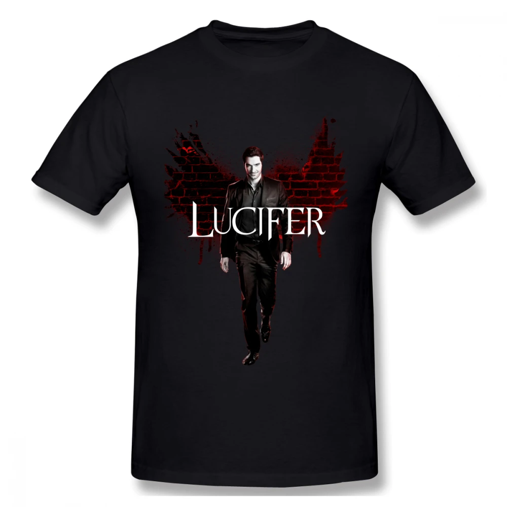 ТВ шоу Люцифер футболка для мужчин плюс размер 4XL группа Camiseta | Мужская одежда