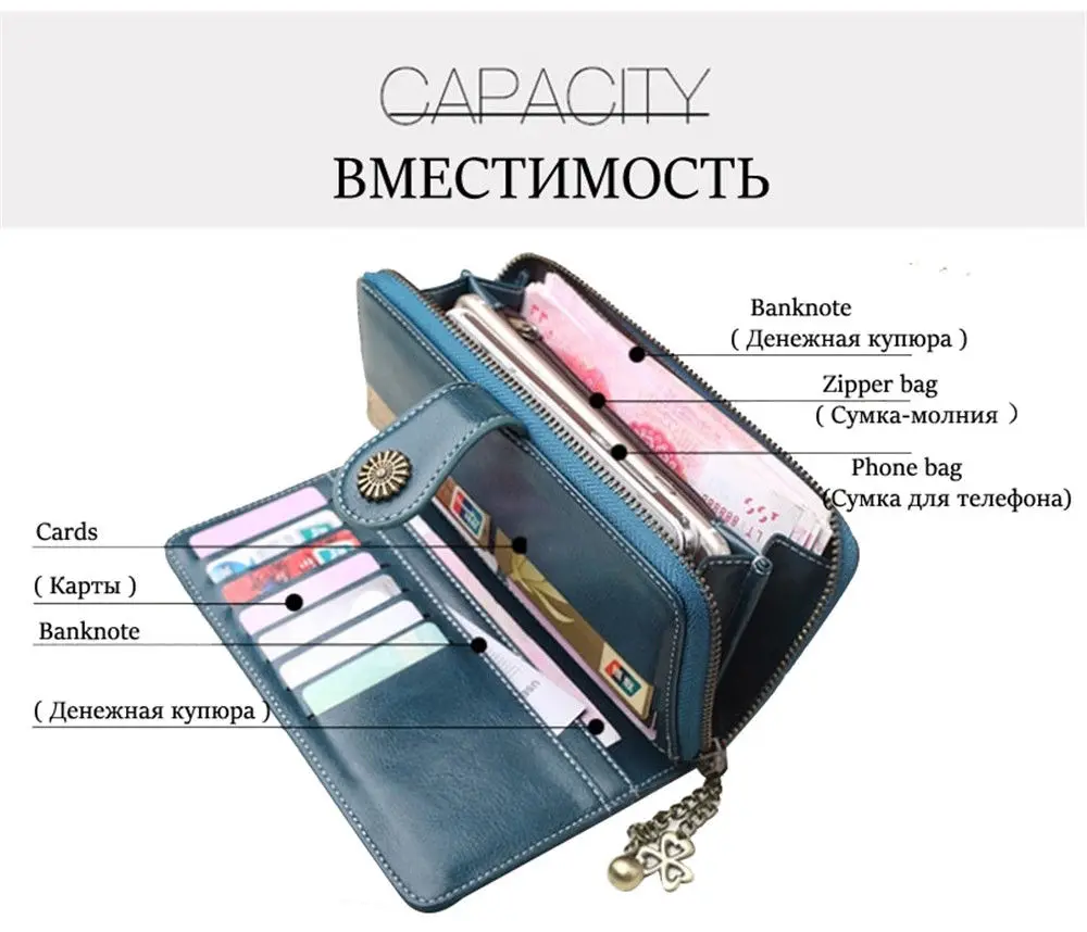 Модный женский длинный кошелек для телефона карамельного цвета держатель карт
