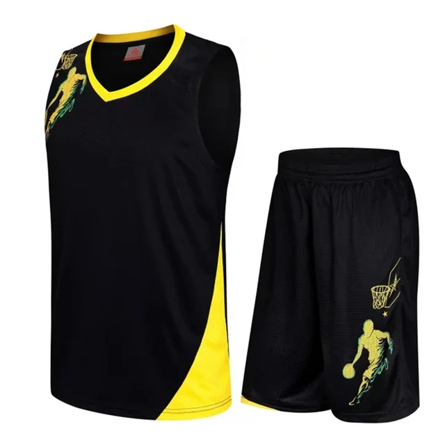 Детские баскетбольные комплекты из Джерси, Детская форма, детские спортивные костюмы для бега для девочек, быстросохнущие Молодежные баскетбольные майки - Цвет: black