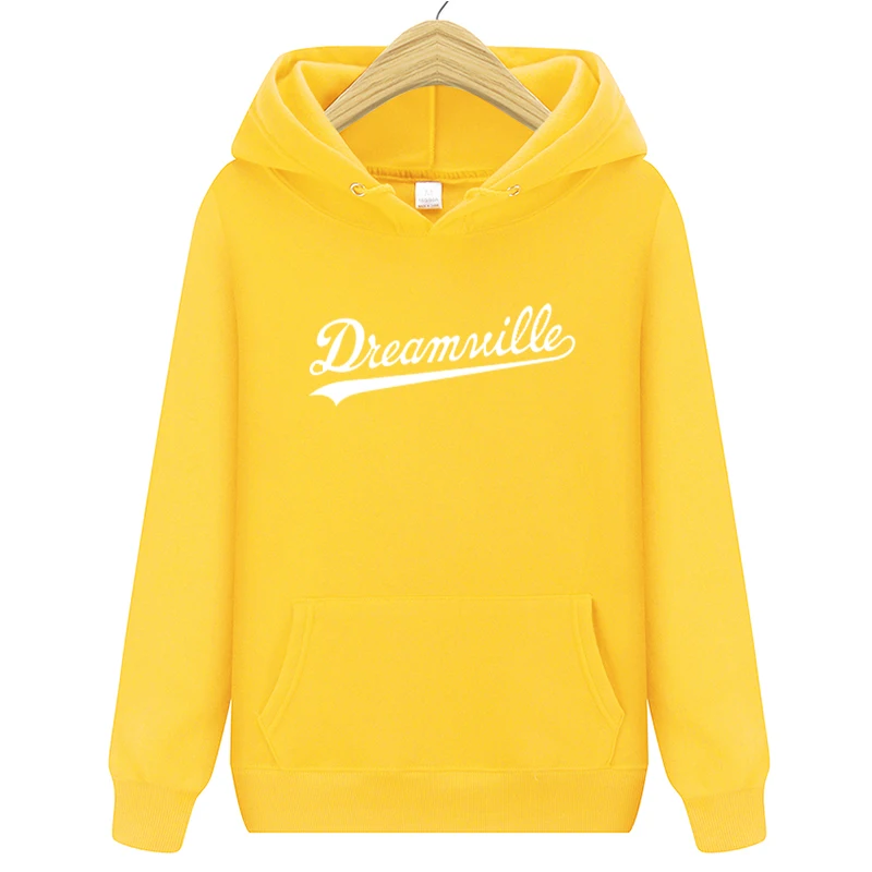 Модные Новинка; худи Для мужчин хип-хоп DREAMVILLE Коул Логотип с капюшоном Swag письмо флисовые J худи с принтом Cole зимние толстовки с капюшоном Для мужчин пуловер