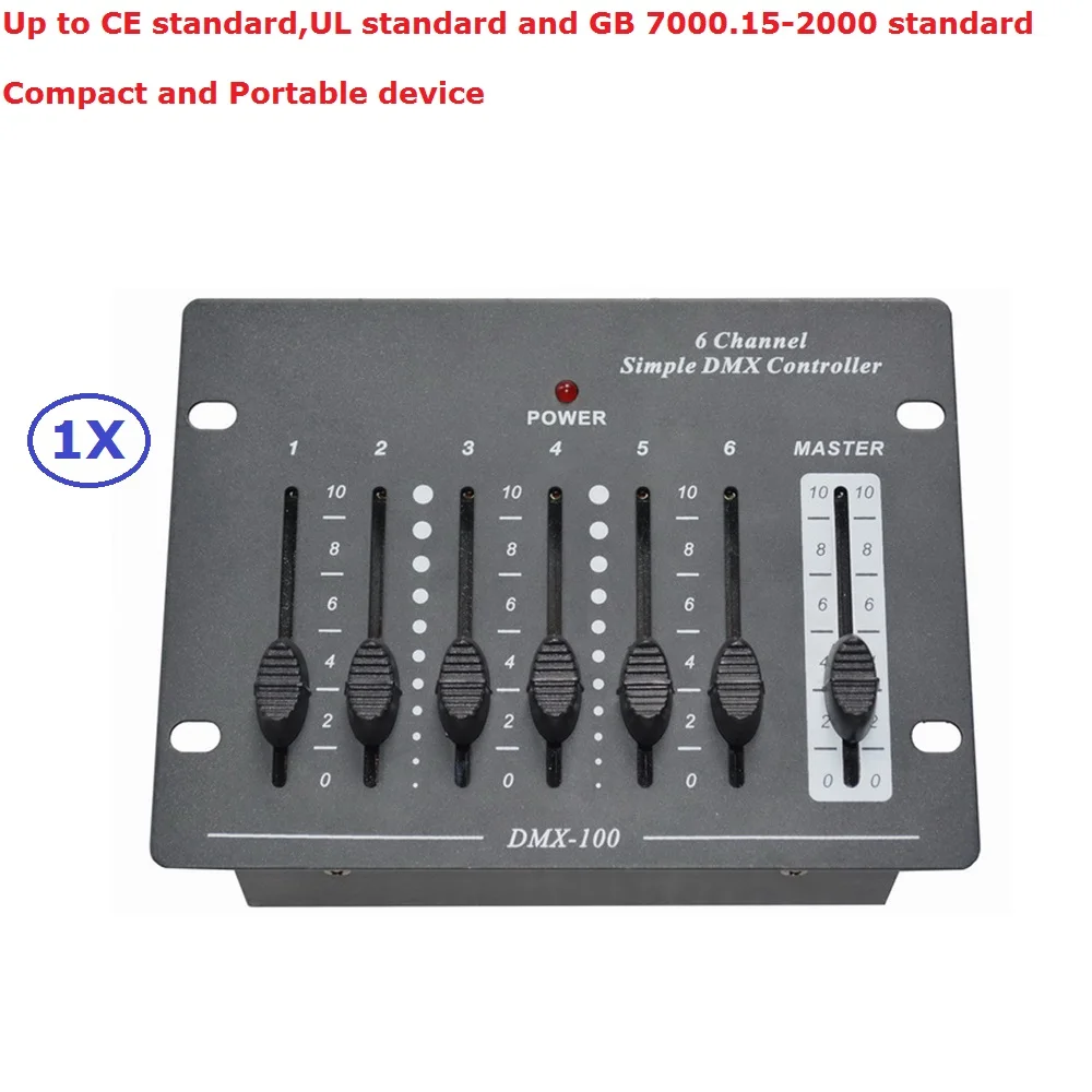 2020 New Arrival 6 Channel Simple DMX Console 6CH DMX512 Easy Stage Lighting Controller 3Pin female DMX Connector Fast Shipping
