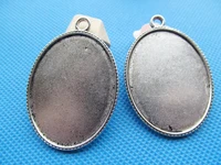 5pcs antique silverantique bronze oval base setting tray bezel pendant charmfindingfit 30mmx40mm cabochoncameodiy jewellry