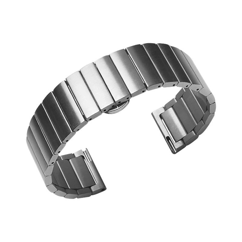 Серебристый 20 мм 22 мм ремешок для часов AMAZFIT Pace/Amazfit Stratos 2/Amazfit Bip из нержавеющей стали Quick release часы аксессуары - Цвет: Серебристый