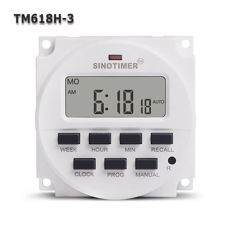 TM618H-3 Timer TM618H 24 В постоянного тока 7 дней на каждый день программируемый цифровой электронный автоматический переключатель таймера для ворот освещение аквариума таймер орошения сада - Цвет: TM618H-3 Timer