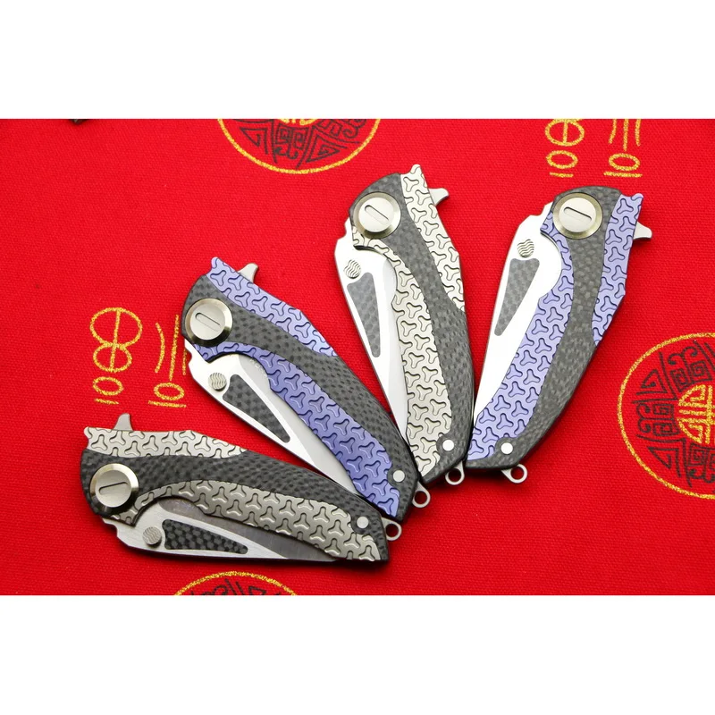 VENOM ARMOUR M390 лезвие из титана CF Флиппер складной нож для кемпинга, охоты, выживания, карманные кухонные ножи для фруктов, EDC инструменты
