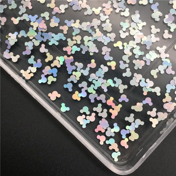 3mm Micky 20 г/упак. Размер лазерные Серебристые ультратонкие ногти блестки для дизайна ногтей украшения боди-арт живопись украшения для ногтей своими руками - Цвет: 3mm Micky