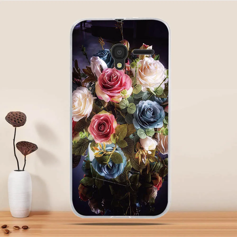 Чехол для Alcatel Pixi 3 4 5 дюйма с цветочным рисунком One Touch 5019D силиконовый чехол