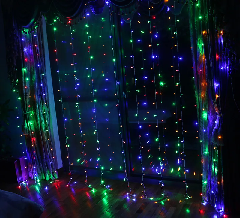 Гирлянда для занавесок 110/220 в 3х3м 300LED уличная Рождественская декоративная