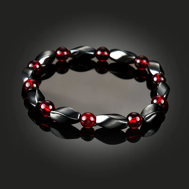

Oktrendy Unisex Magnetic Bracelet Hematite Stone Therapy Health Care Beads Bangle Magnet Men Women Slim Jewelry