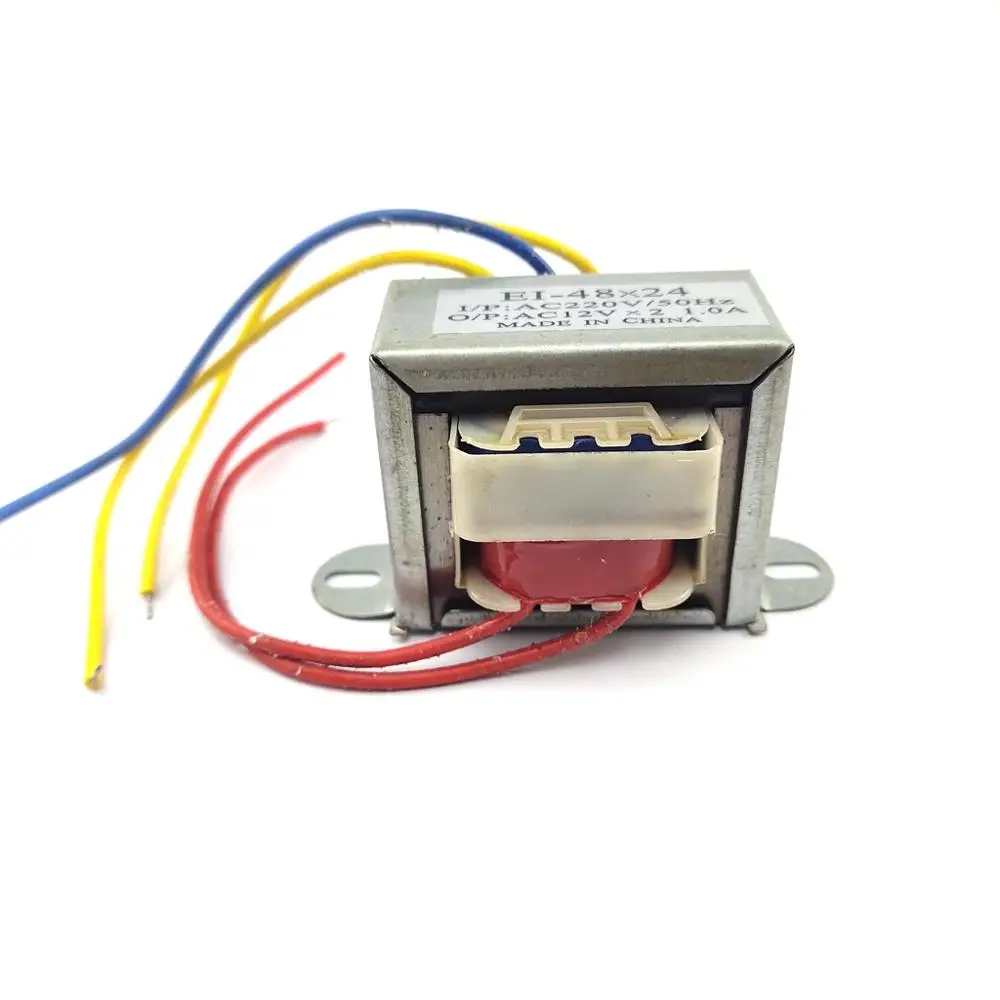 Transformateur 220V постоянного тока до двойной 12V 1A выход AC силовой трансформатор переменного тока EI48* 24 трансформатор 10W