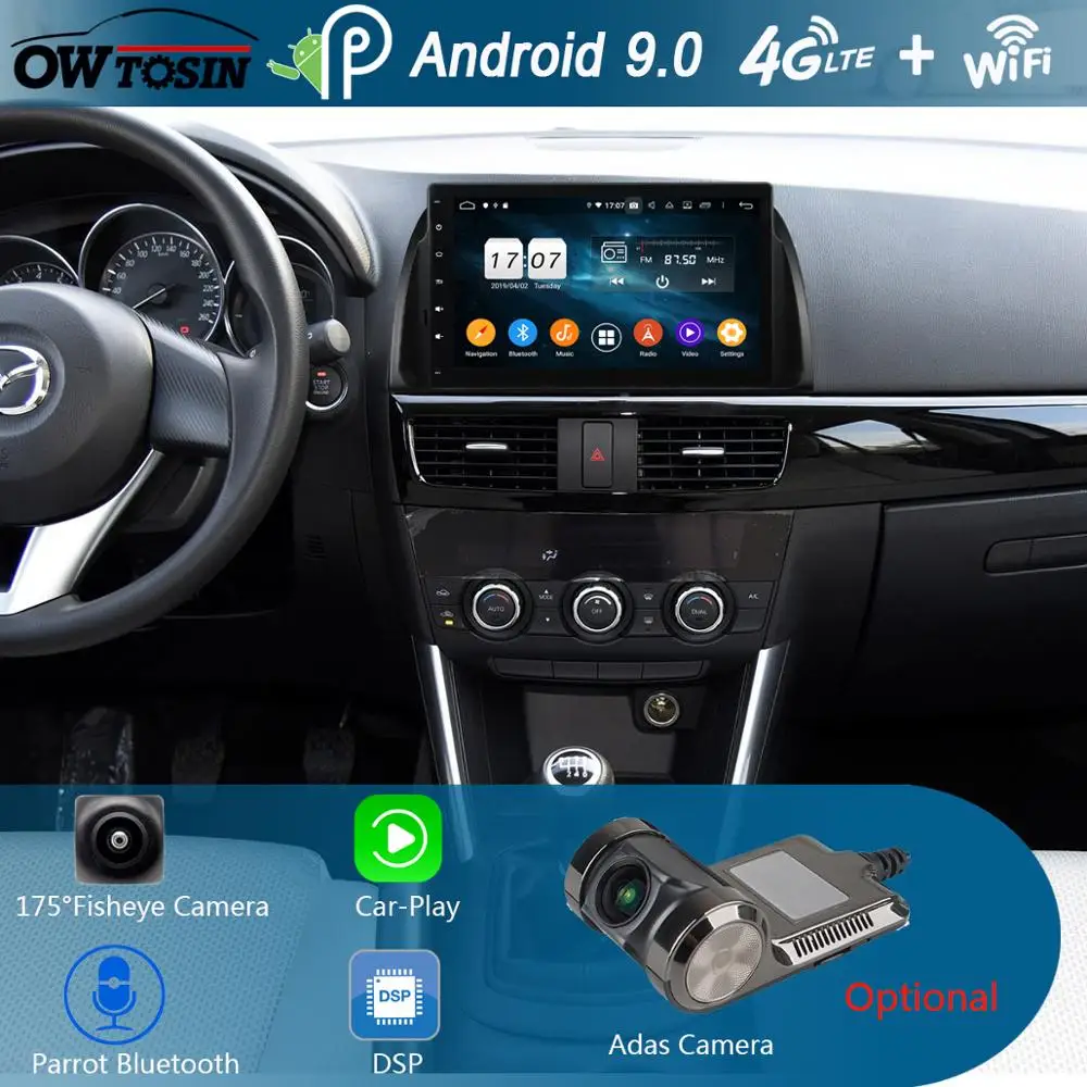 Автомобильный DVD плеер 10 1 дюйма IPS 8 ядер 4 Гб + 64 ГБ Android 9 0 для Mazda CX 5 CX5 Atenza 2012 2016 GPS