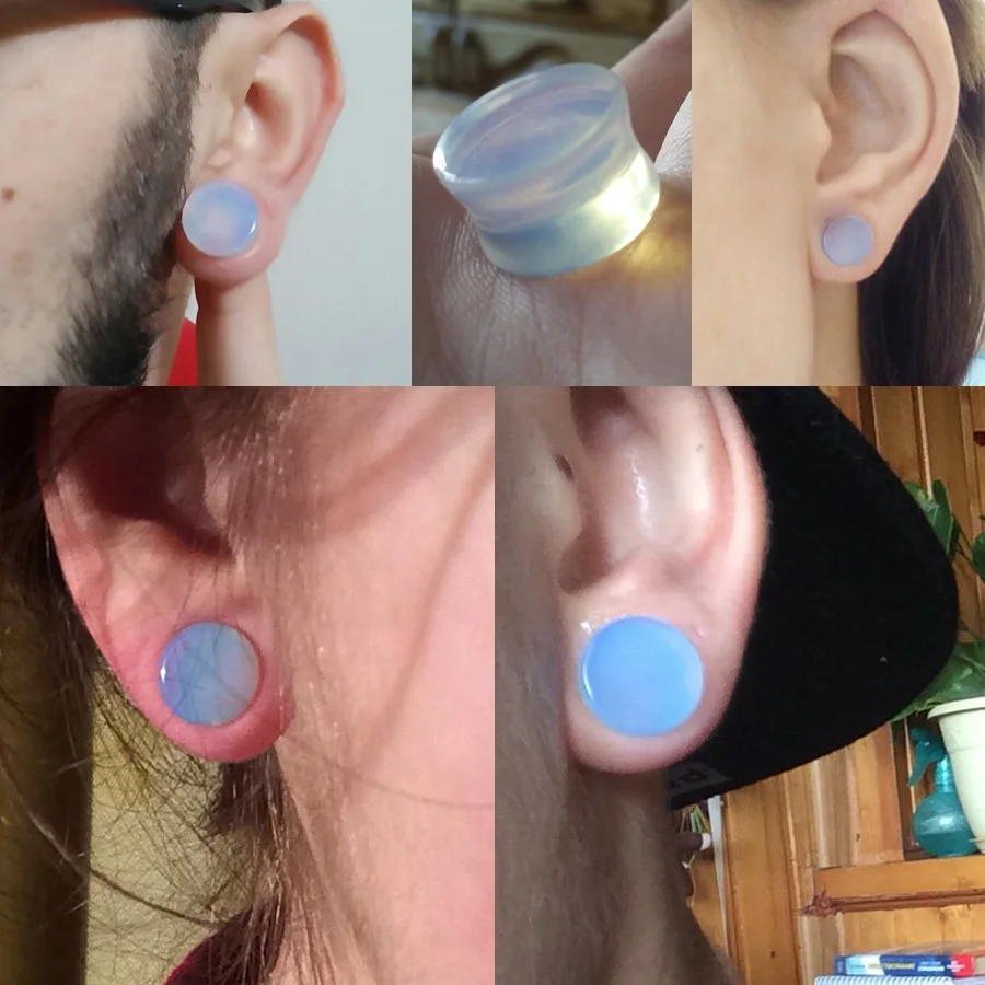 2 шт Камень круглые затычки для ушей тоннели Яркие модные опаловые