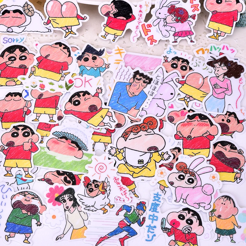 40 шт. креативные милые Мультяшные карандаши Shinchan наклейки для